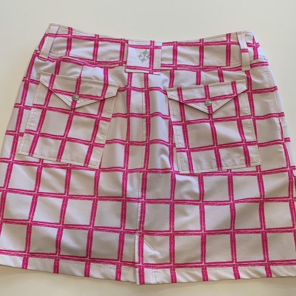 Jofit Athletic Skirt with shorts underneath, White & Pink Skort, 6 - Picture 8 of 12